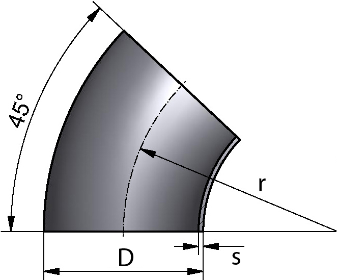 3D 45° 3D 45° - 43 Edelstahl Schweißformteile von Varinox