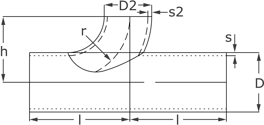 mit reduziertem Abzweig mit reduziertem Abzweig - 78 Edelstahl Schweißformteile von Varinox