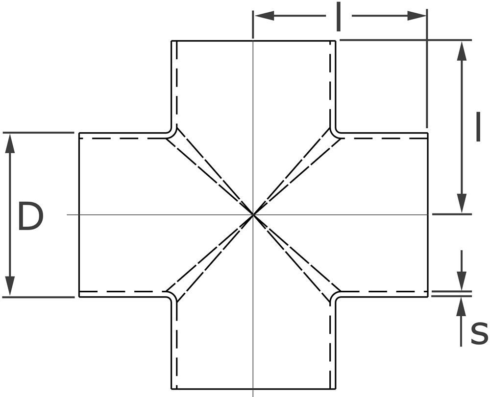 Kreuzstück Kreuzstück - 85 Edelstahl Schweißformteile von Varinox